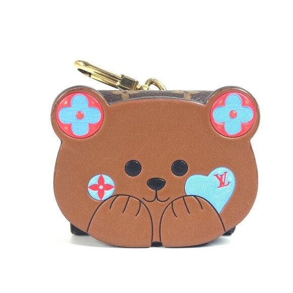 LOUIS VUITTON M01361 Monogram Key Holder-Earphone Pouch LV Bear Bag Charm case - Picture 2 of 16